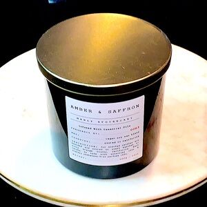 LEOBEN CO CANDLE AMBER SAFRON MANLY APOTHECARY NEW 24 oz 3 WICK VEGAN SOY BLEND